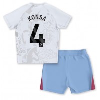 Camiseta Aston Villa Ezri Konsa #4 Segunda Equipación Replica 2023-24 para niños mangas cortas (+ Pantalones cortos)
